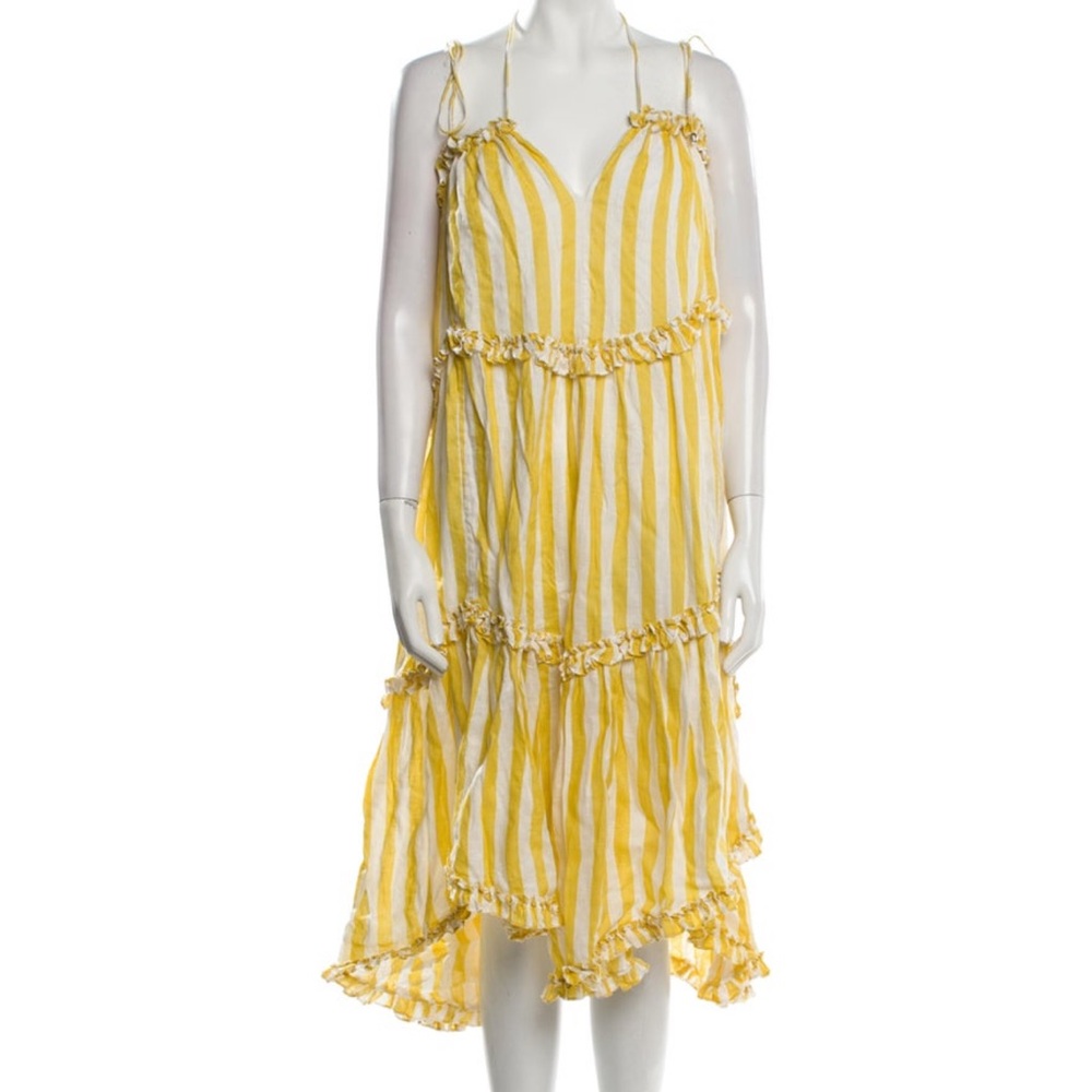 Zimmermann Yellow and White Asymmetrical Dress - Picture 7 of 11